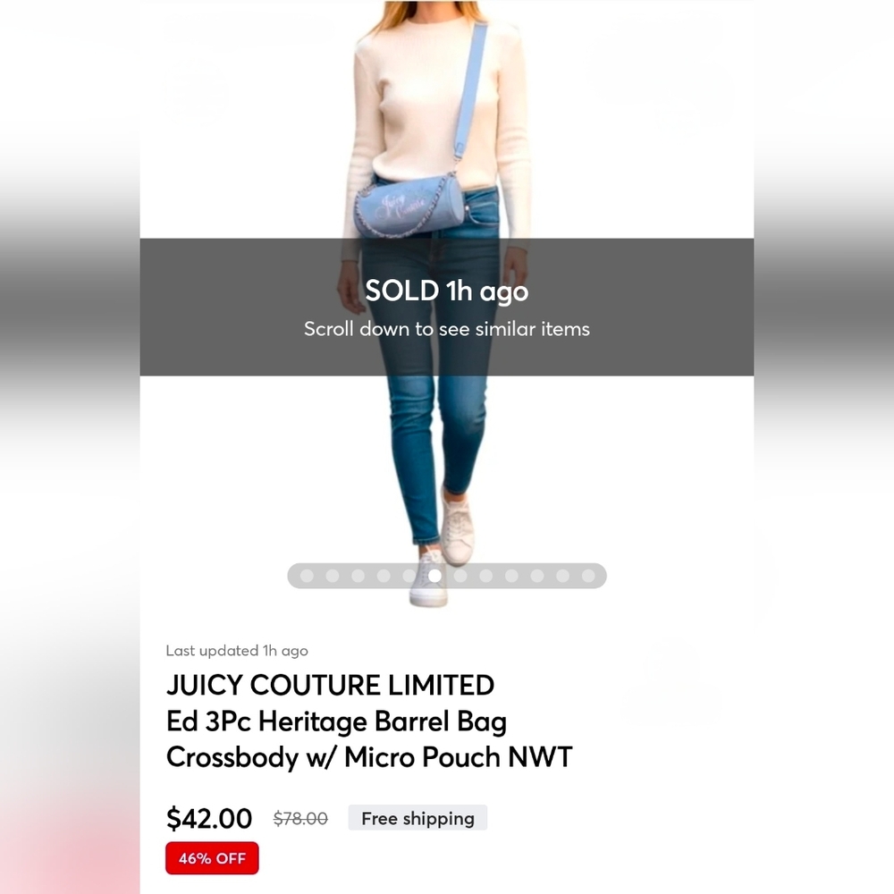 SOLD🎉JUICY COUTURE LIMITED Ed 3Pc Heritage Barrel Bag Crossbody w/Pouch NWT